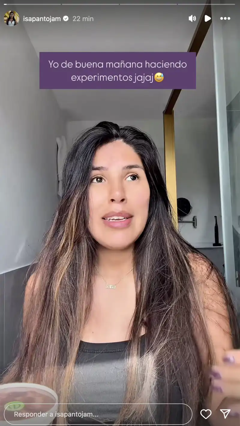 Isa Pantoja en una storie de Instagram