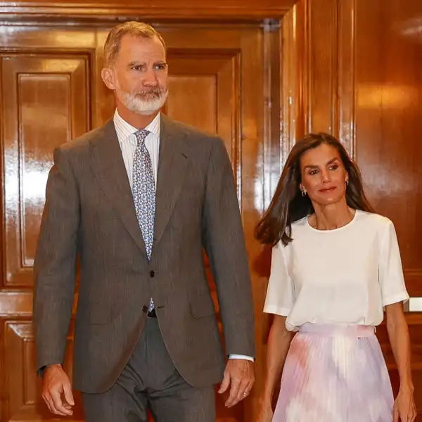 Los Reyes, Felipe y Letizia, en Zarzuela. 