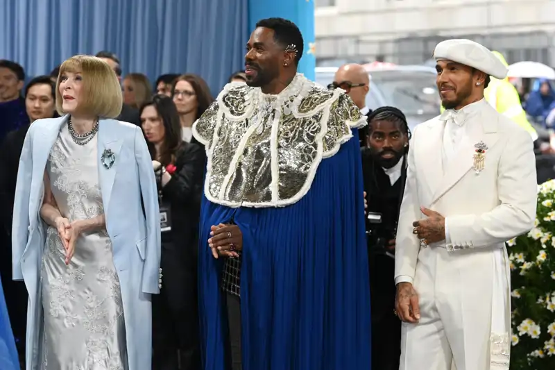 Anna Wintour, Colman Domingo y Lewis Hamilton en la Met Gala 2025 
