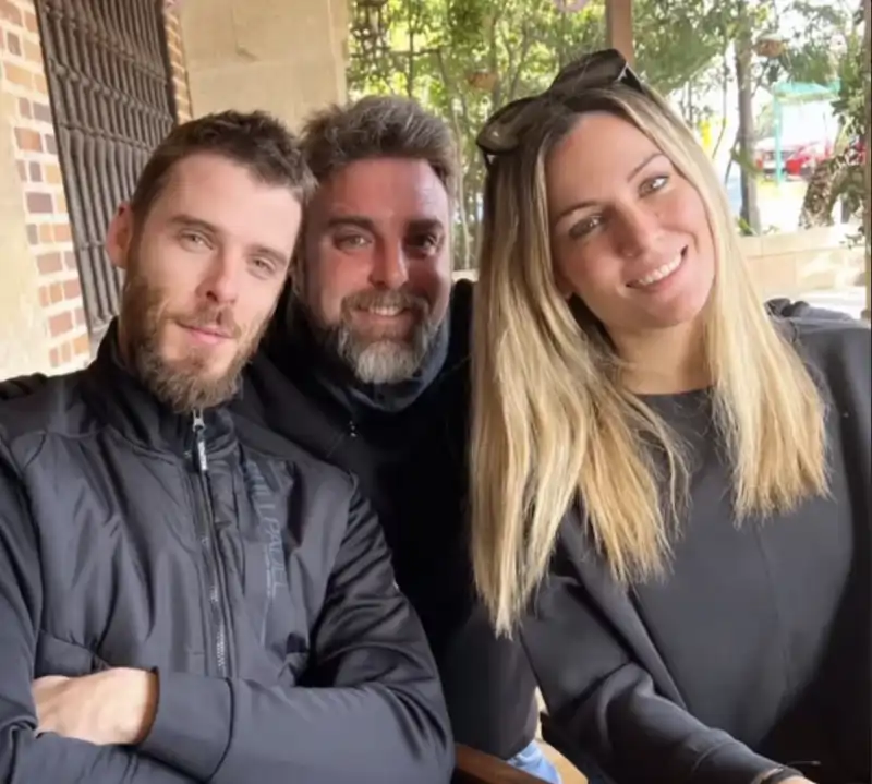 Edurne junto a su marido, David De Gea, y su hermano, David García Almagro