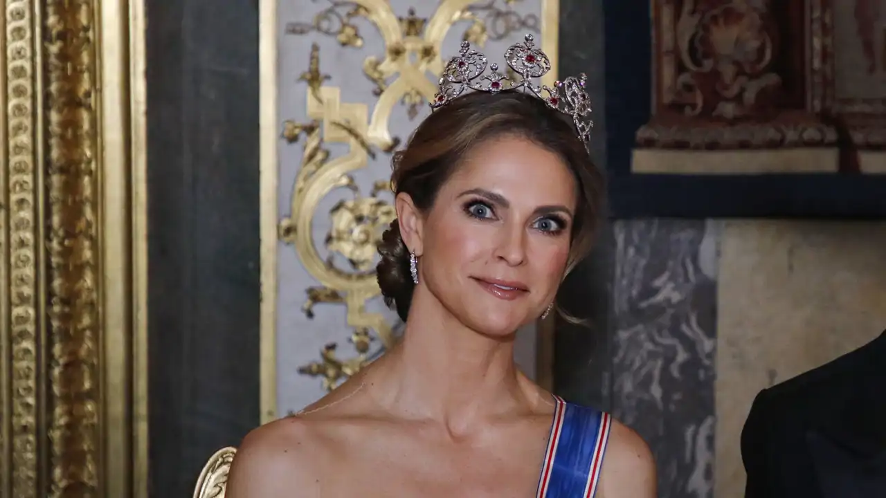 La princesa Magdalena de Suecia durante una cena de gala
