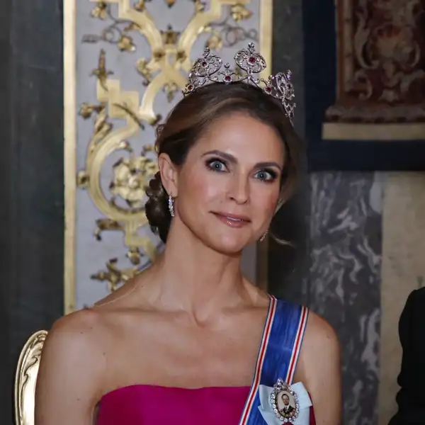 La princesa Magdalena de Suecia durante una cena de gala