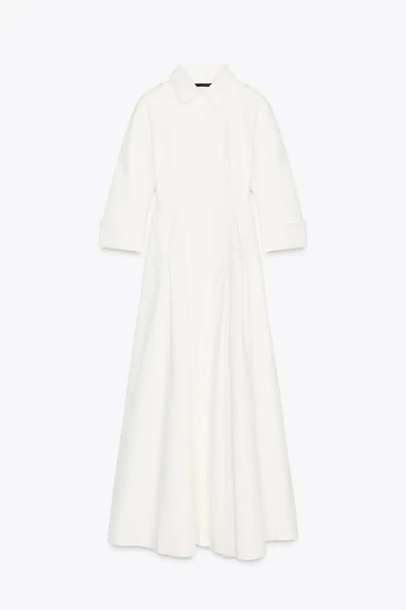 Vestido midi camisero de Zara 49,95 euros 