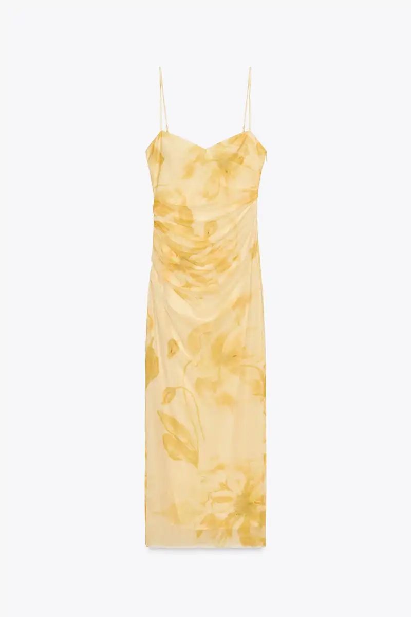 Vestido midi estampado de Zara 29,95 euros 