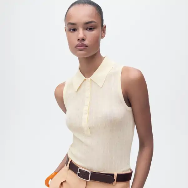 Top con cuello polo