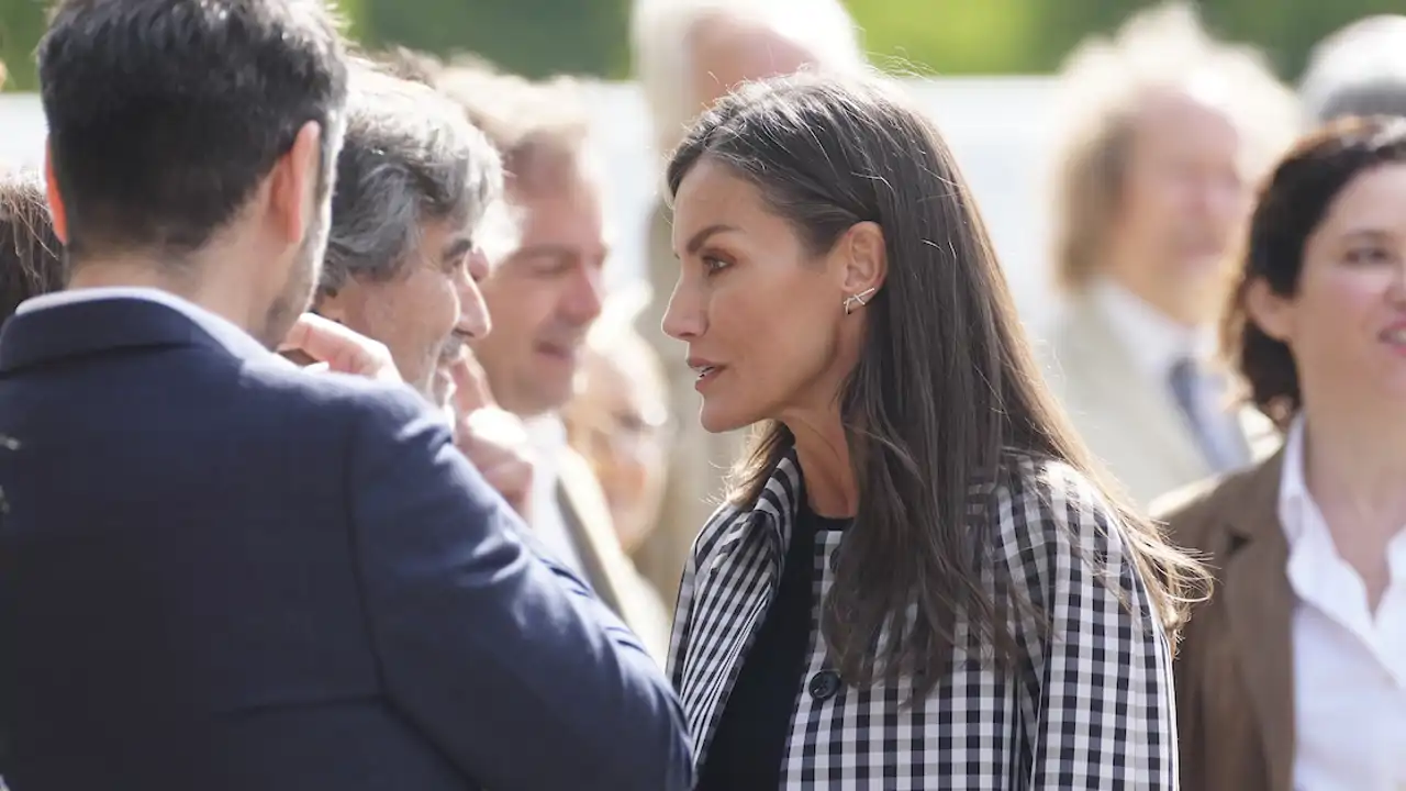 La Reina Letizia arrasa en su regreso a Madrid con el trench de cuadros vichy de súper tendencia
