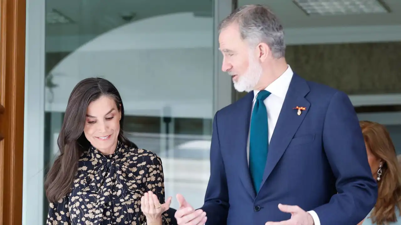 Los Reyes Felipe y Letizia dialogando