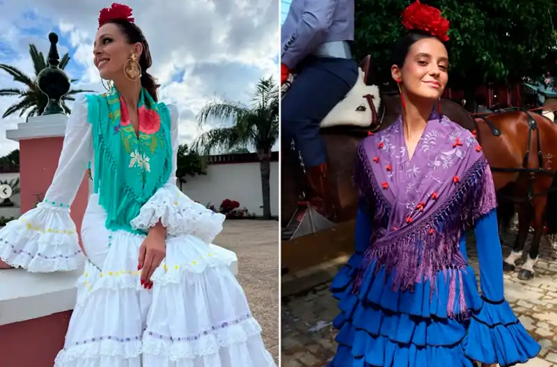 Eva González y Victoria de Marichalar durante la Feria de Abril 2025