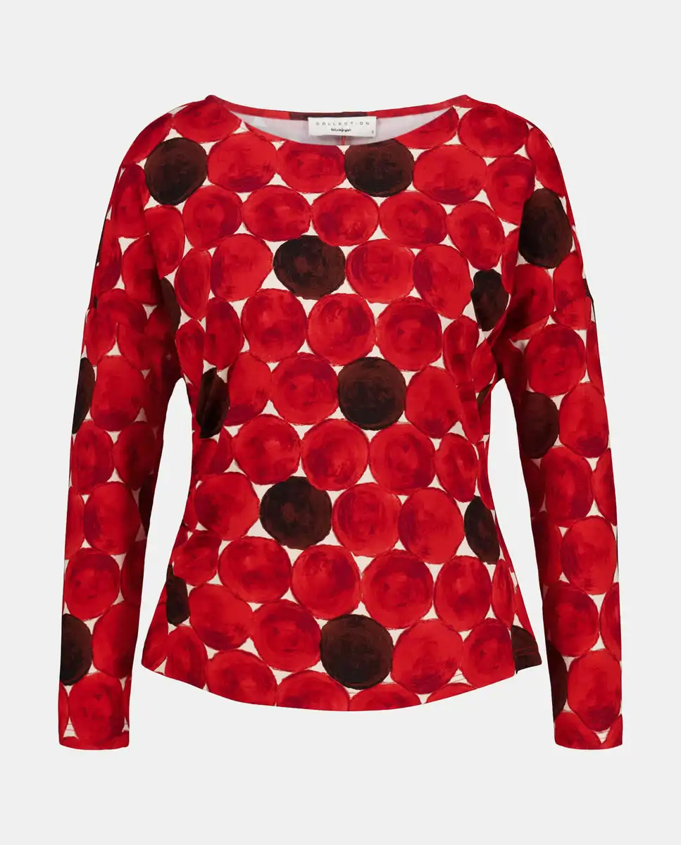 Camiseta estampada con cuello caja