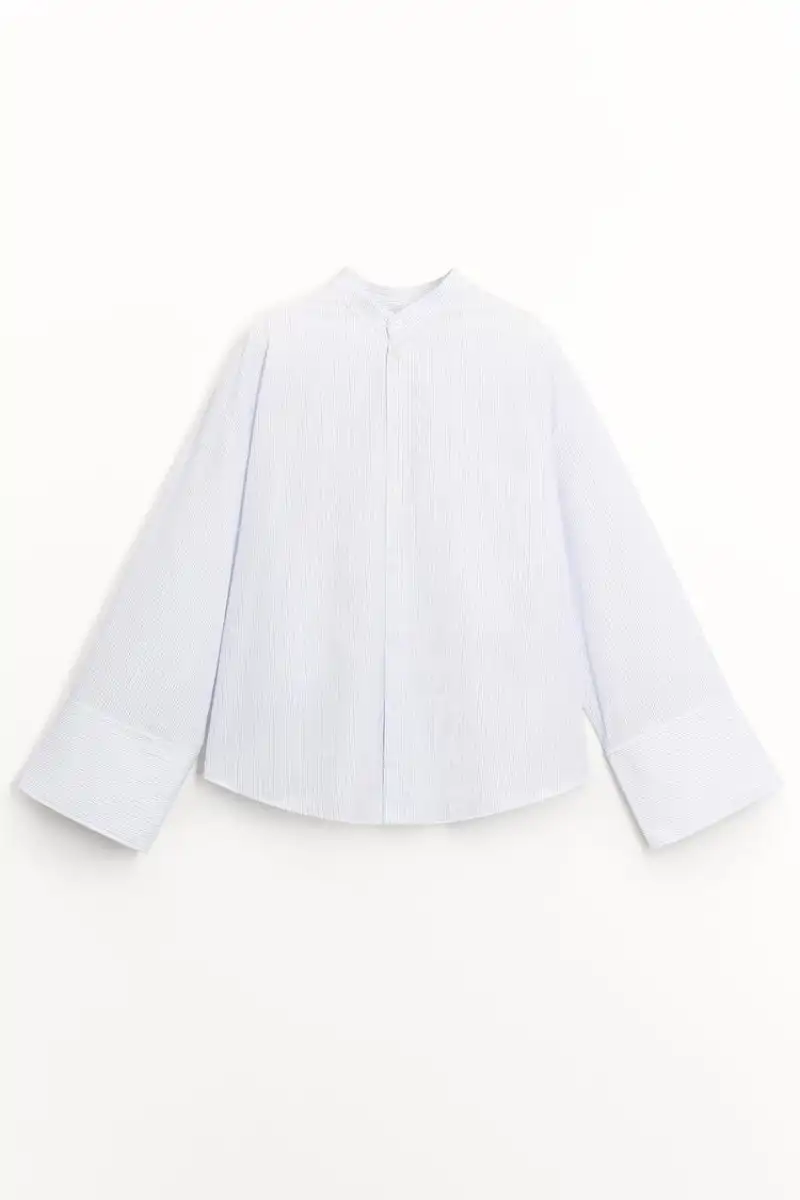 Camisa con rayas cuello mao ZW Collection de Zara 39,95 euros