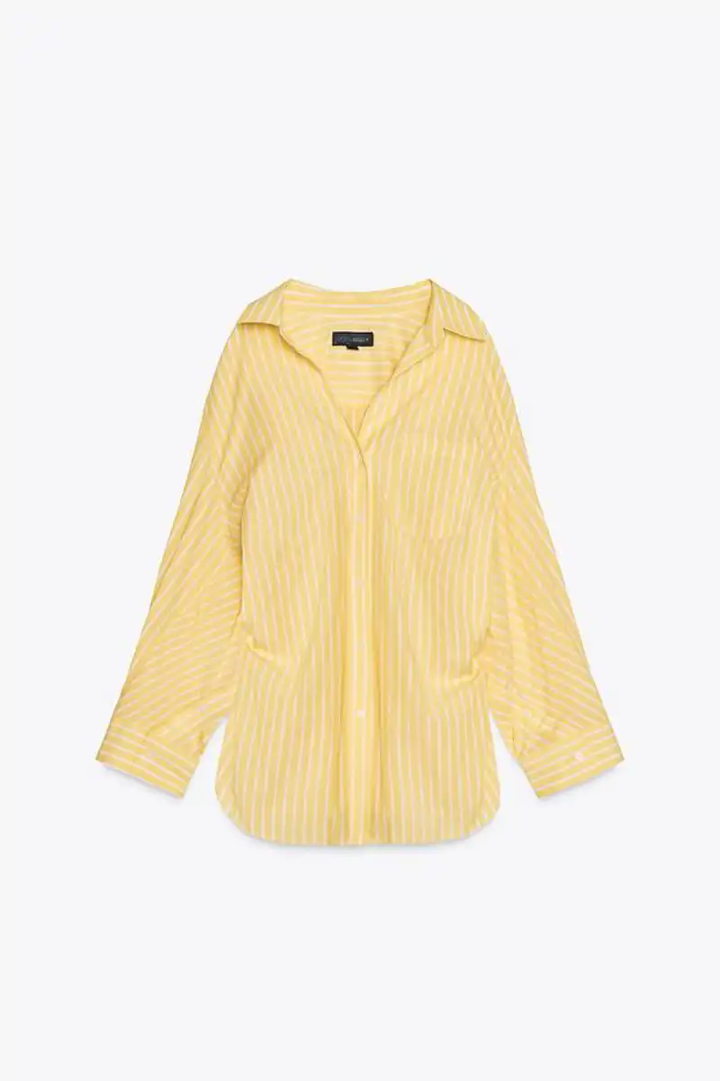 Camisa popelín oversize rayas de Zara 25,95 euros