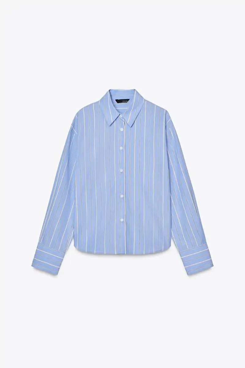 Camisa popelín rayas de Zara 25,95 euros