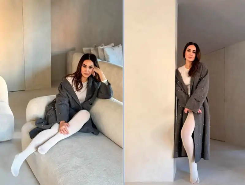 Vicky Martín Berrocal en el salón de su casa