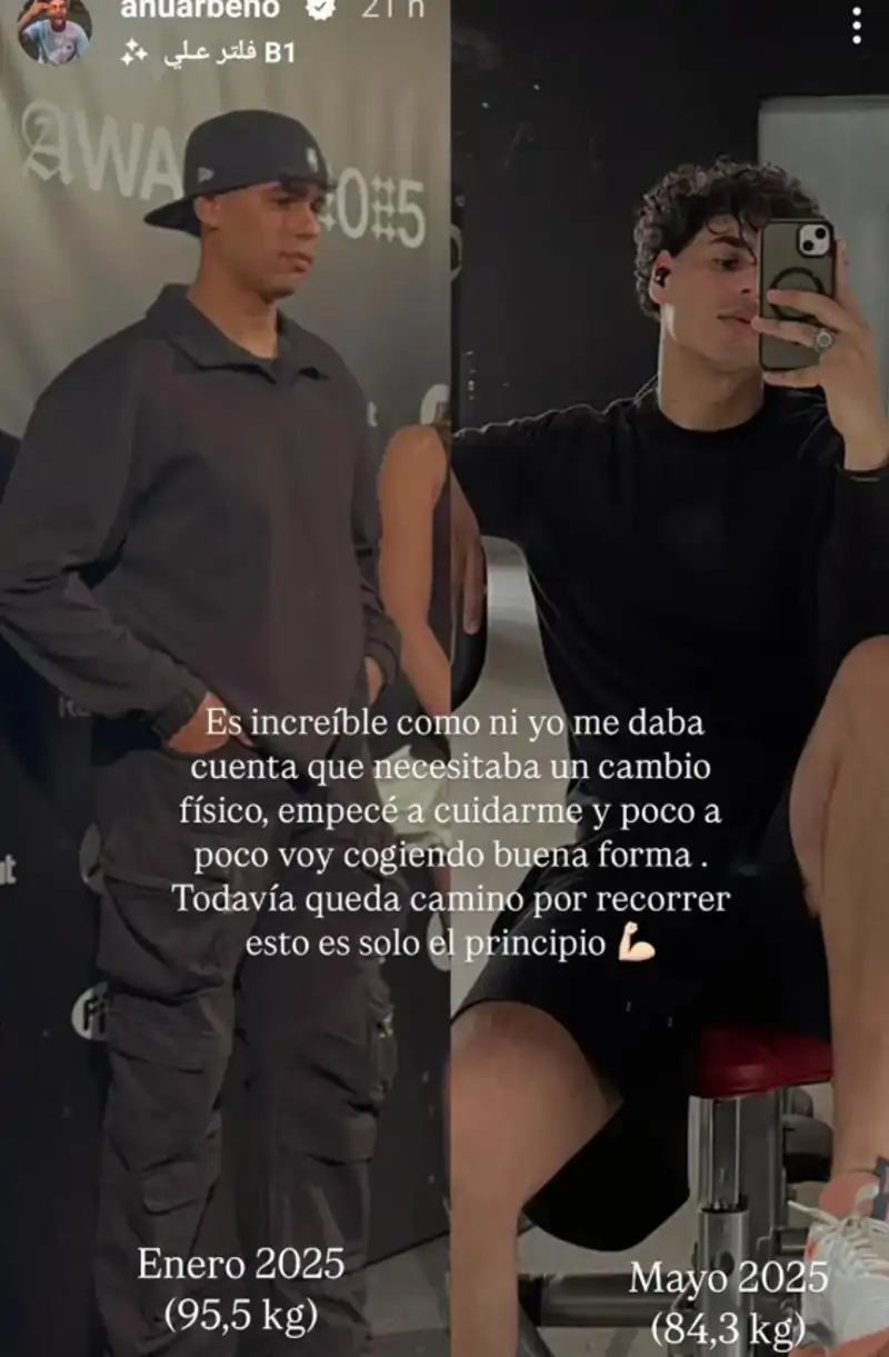 Cambio físico de Anuar Beno