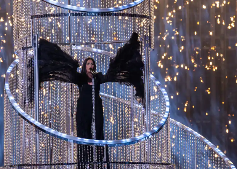 La representante de Israel durante la semifinal de Eurovisión 2025