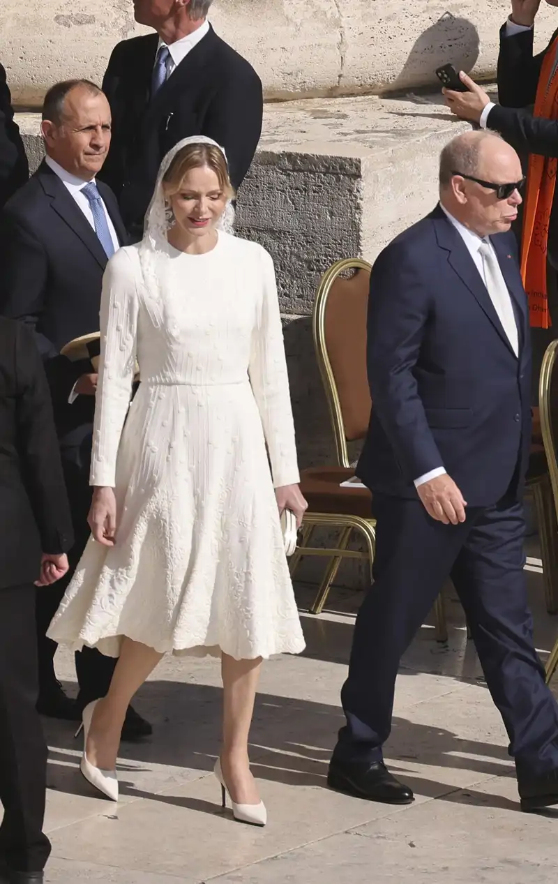 Charléne de Mónaco en la entronización del Papa León XIV