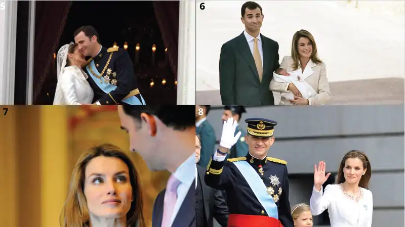 En esta segunda tanda de imágenes podemos ver cómo el proyecto común de la pareja creció: se casaron, fueron padres y luego Reyes.