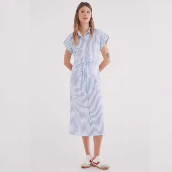 Vestido camisero de rayas