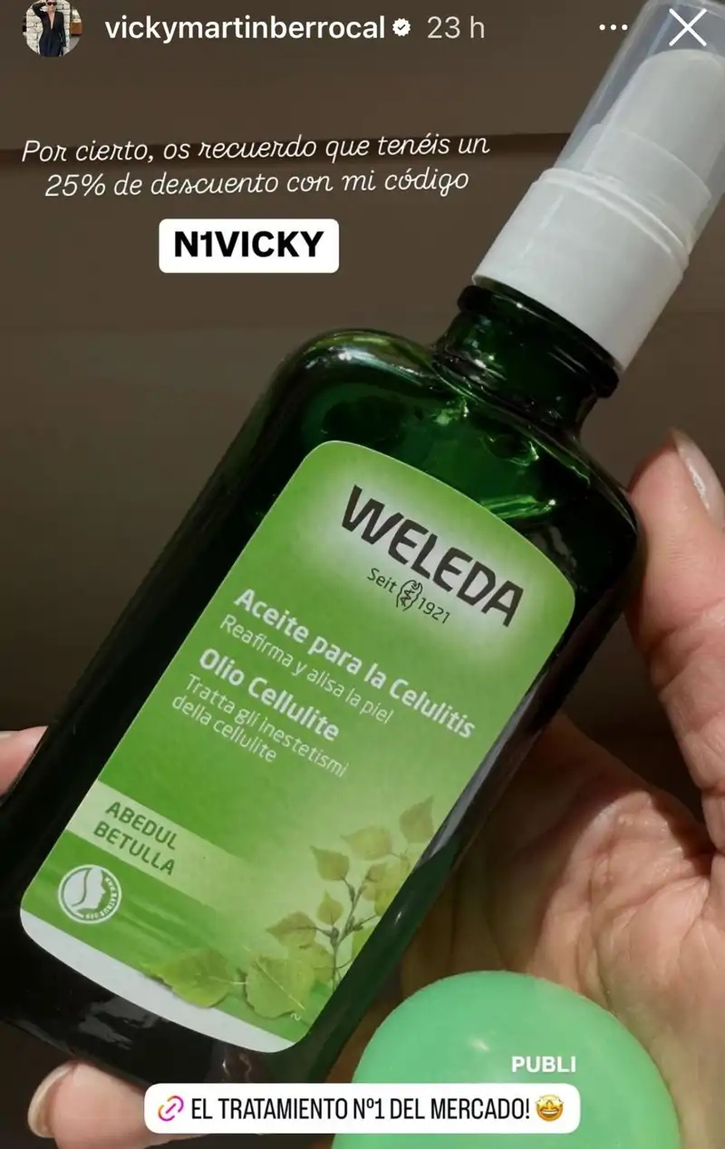 Aceite anticelulítico de Vicky Martín Berrocal