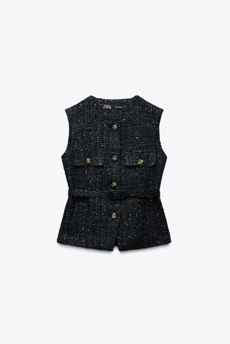 Chaleco en azul marino de Zara