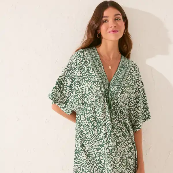 Caftán de estampado paisley