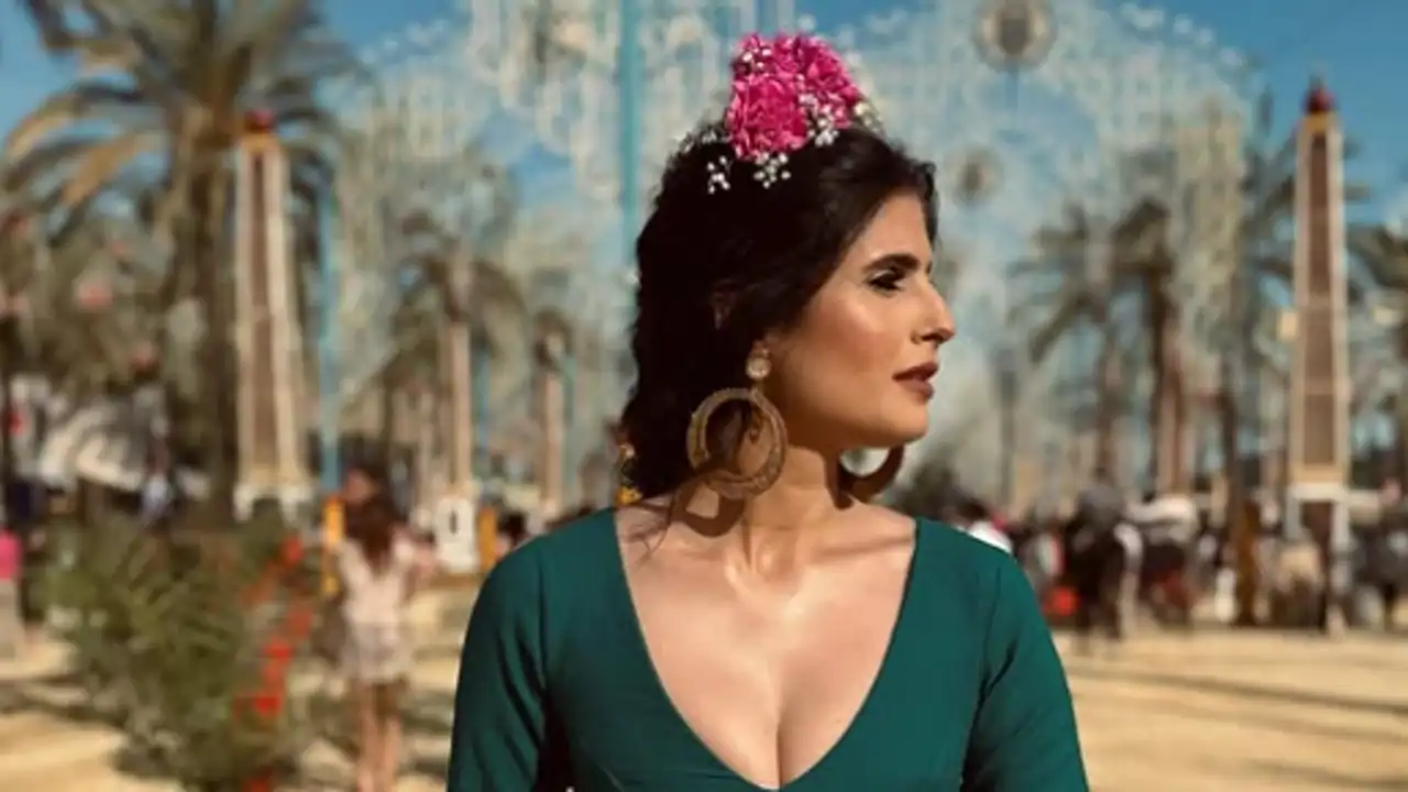 María 'la jerezana' durante la Feria de Jerez 2025