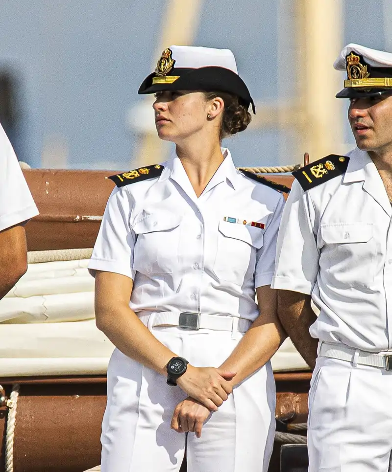 La Princesa Leonor en la cubierta del Juan Sebastián de Elcano
