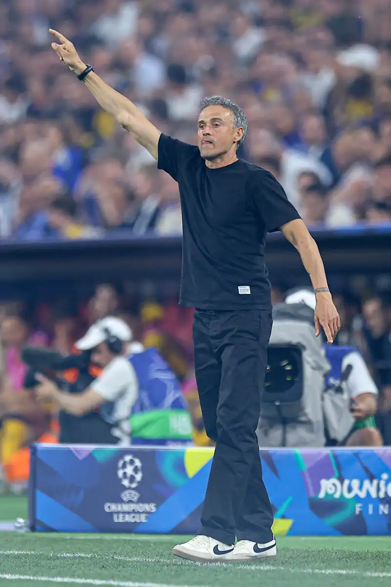 Luis Enrique en la final de la Champions League