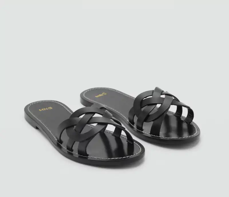 Sandalia piel tira entrelazada de Mango 29,99 euros