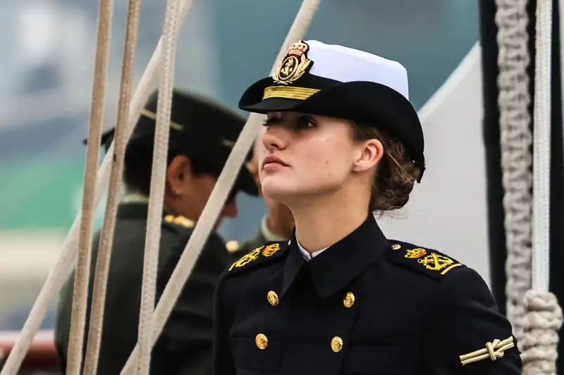 La Princesa Leonor, a bordo del Juan Sebastián Elcano.