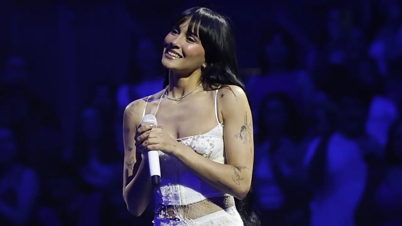 Aitana presentando su nuevo trabajo "Cuarto azul" en el Movistar Arena.
