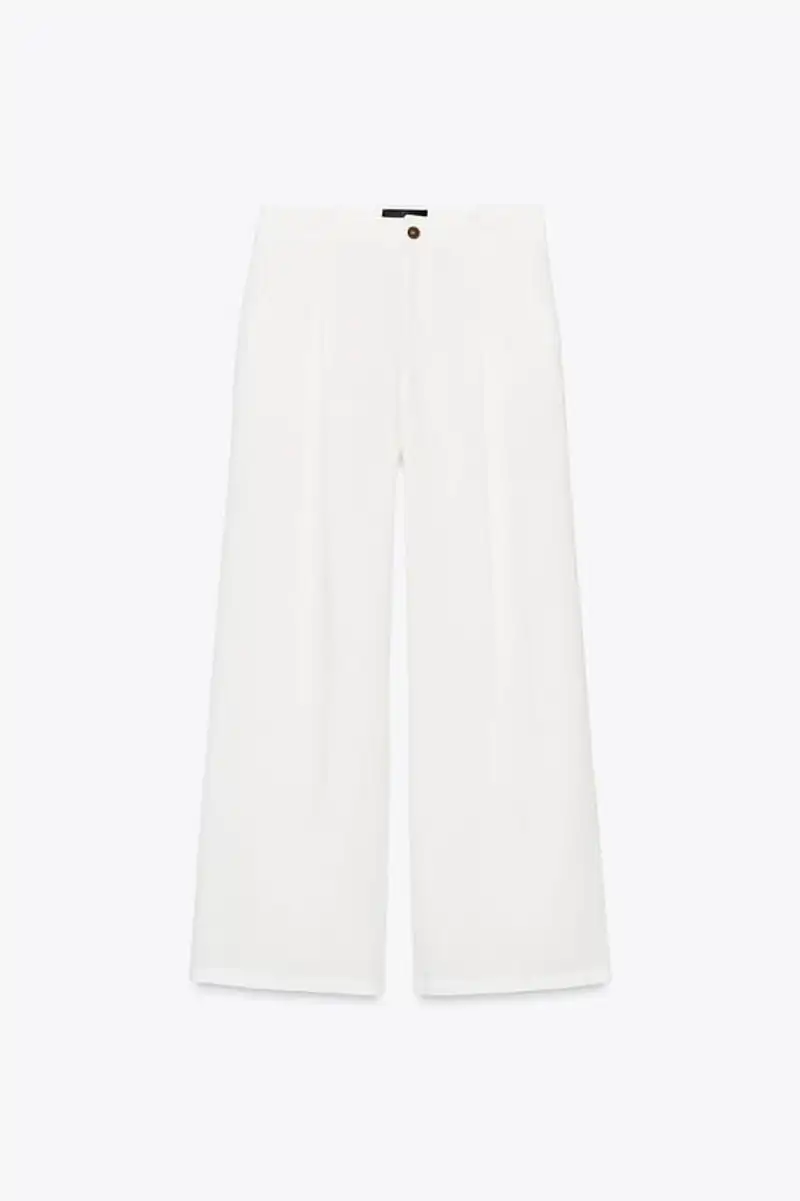 Pantalón ramio pinzas de Zara 29,95 euros