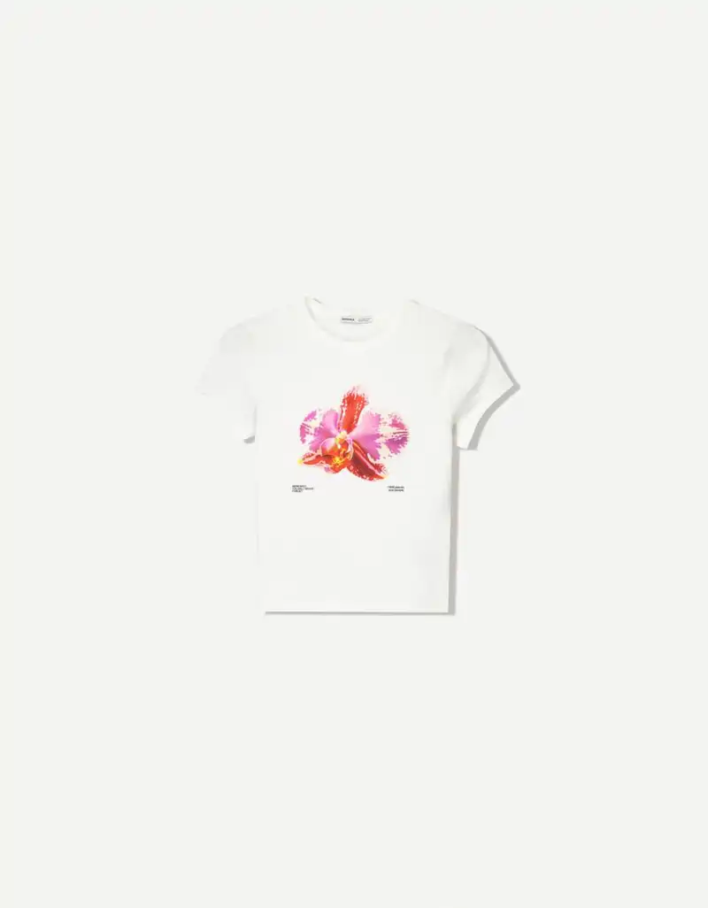 Camiseta manga corta print de Bershka 9,99 euros