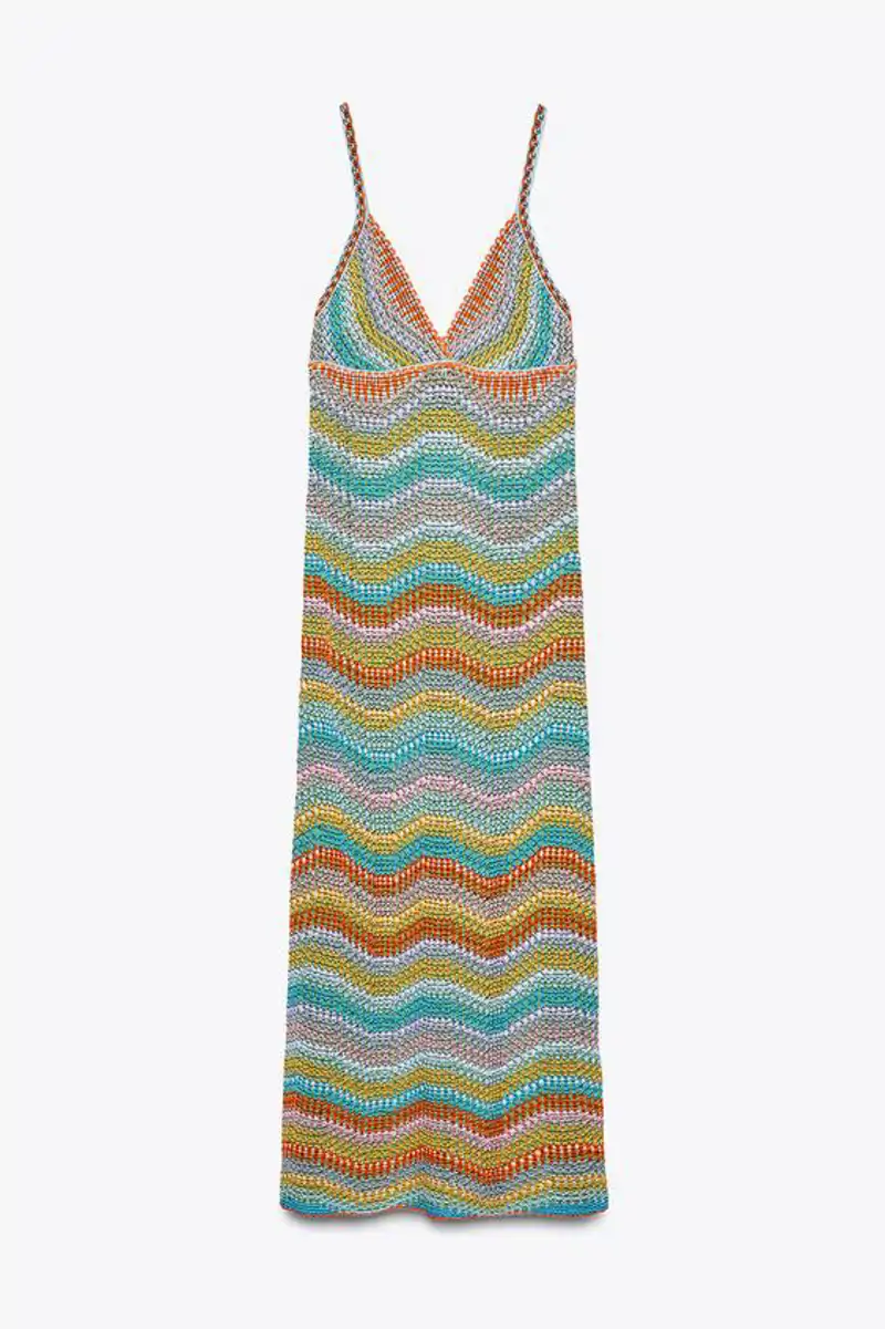 Vestido tirantes punto crochet de Zara 29,95 euros