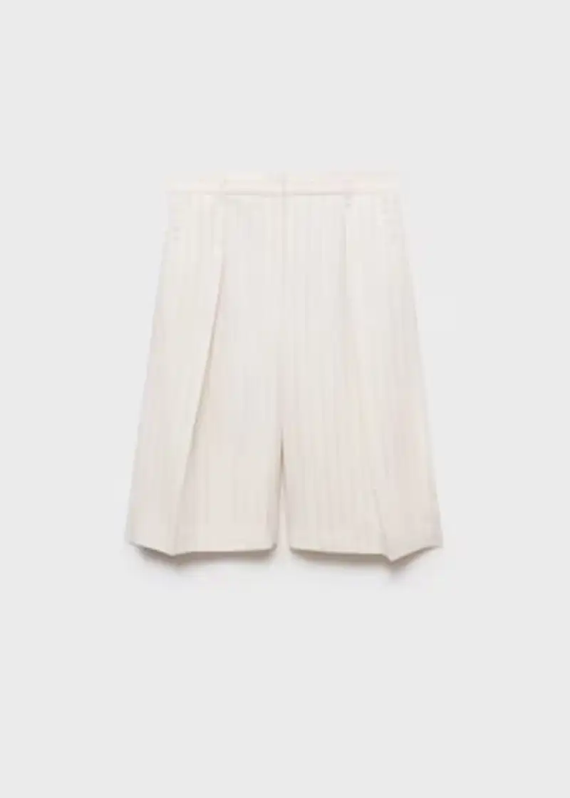 Bermudas rayas mezcla lino de Mango 39,99 euros