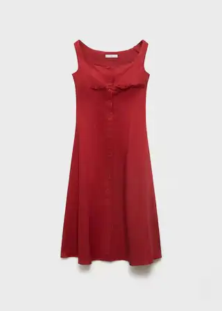 Vestido mezcla lino botones