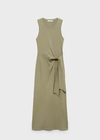Vestido midi algodón nudo