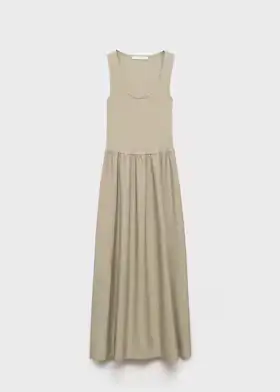 Vestido evasé tejido combinado