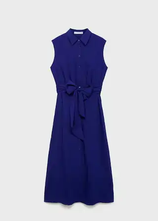 Vestido camisero con lazo