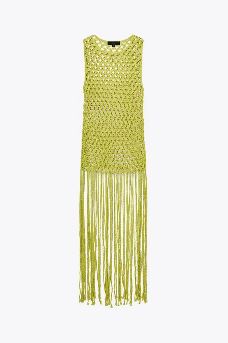 Top punto crochet flecos de Zara 39,95 euros
