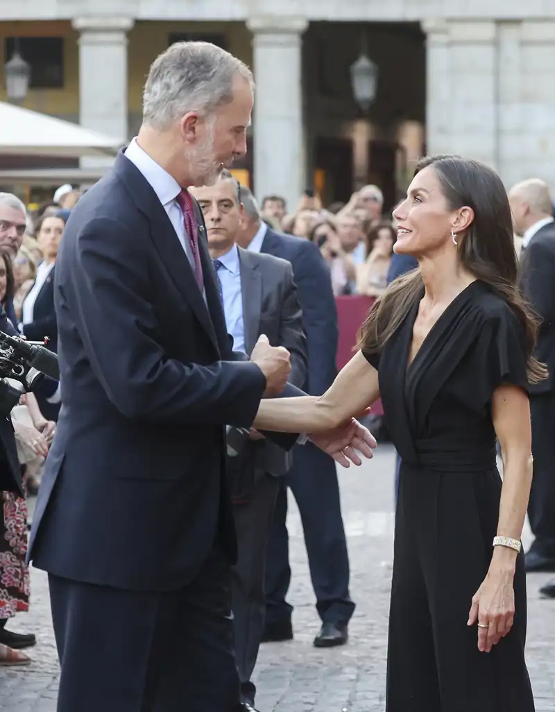 Los Reyes Felipe y Letizia mirándose