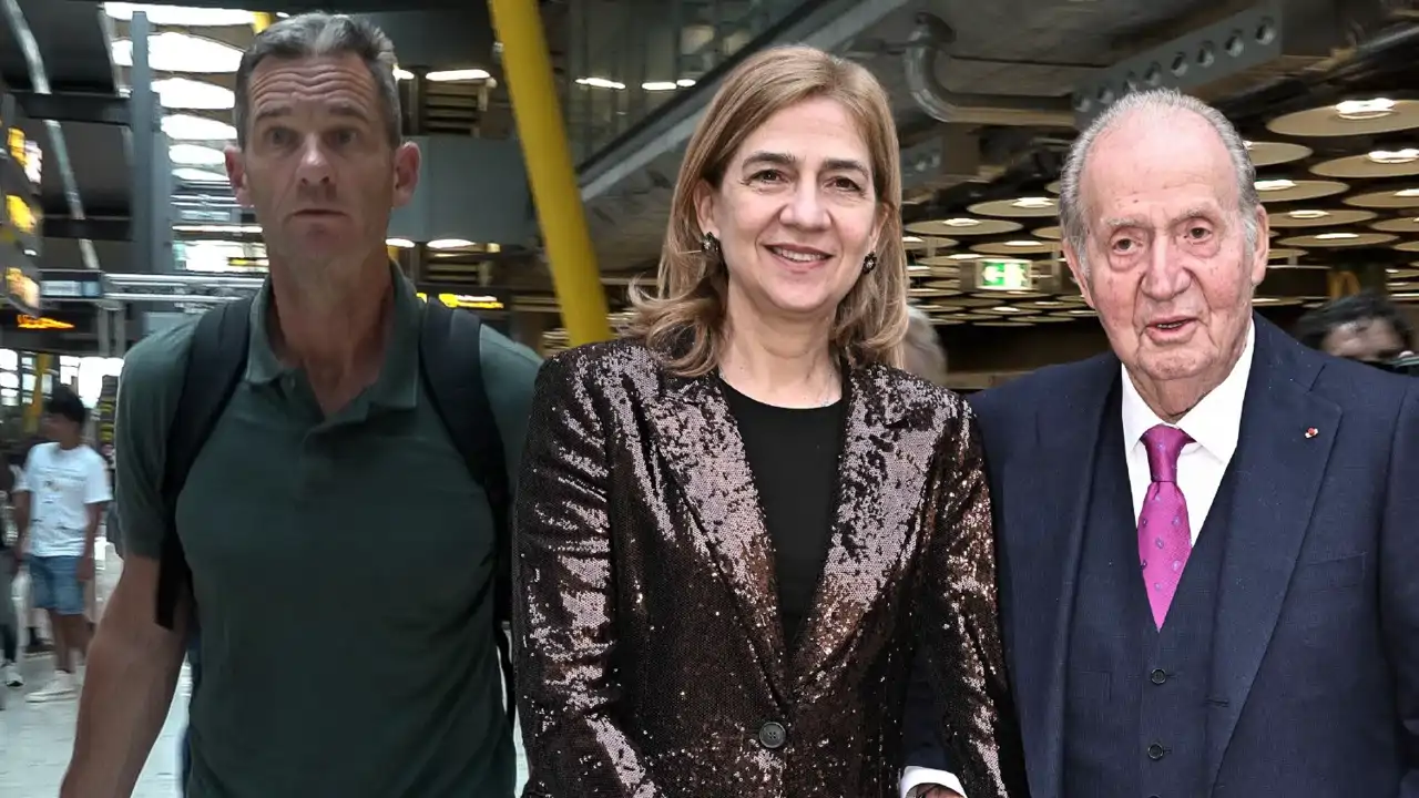 Iñaki Urdangarin en compañía de la Infanta Cristina y el Emérito en un fotomontaje de SEMANA.