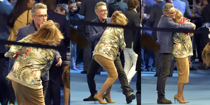 En esta secuencia inédita del año 2015 los dos amigos bailan despreocupados en una fiesta de Mediaset.