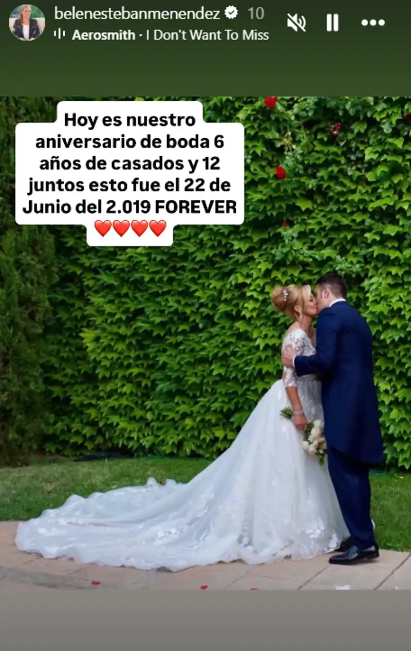 Belén Esteban publica un bonito mensaje con motivo de su sexto aniversario de boda