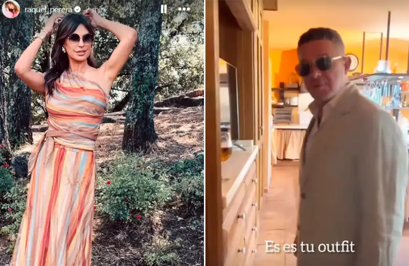 Raquel Perera y Alejandro Sanz en la comunión de sus hijos