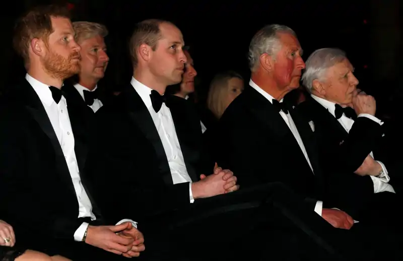 El príncipe Harry, el príncipe Guillermo y el rey Carlos III 