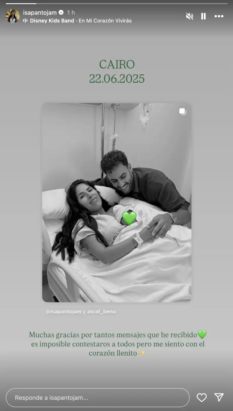 Storie de Isa Pantoja tras dar a luz