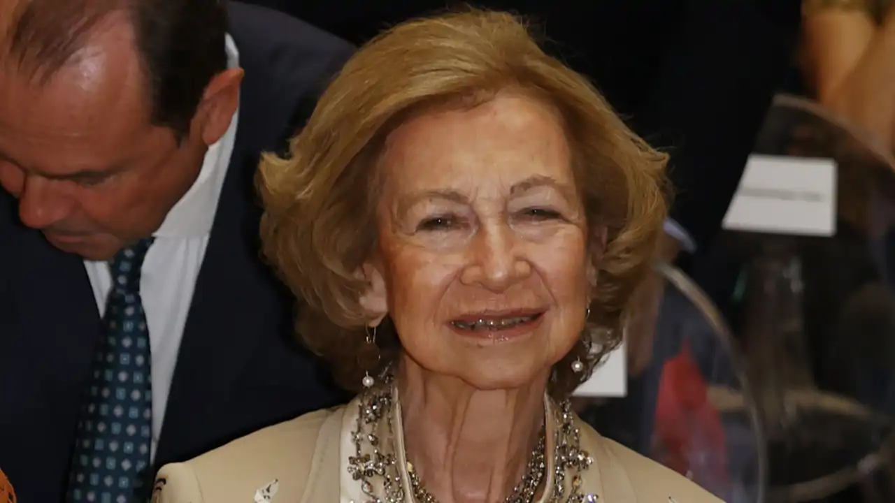 La Reina Sofía muy sonriente