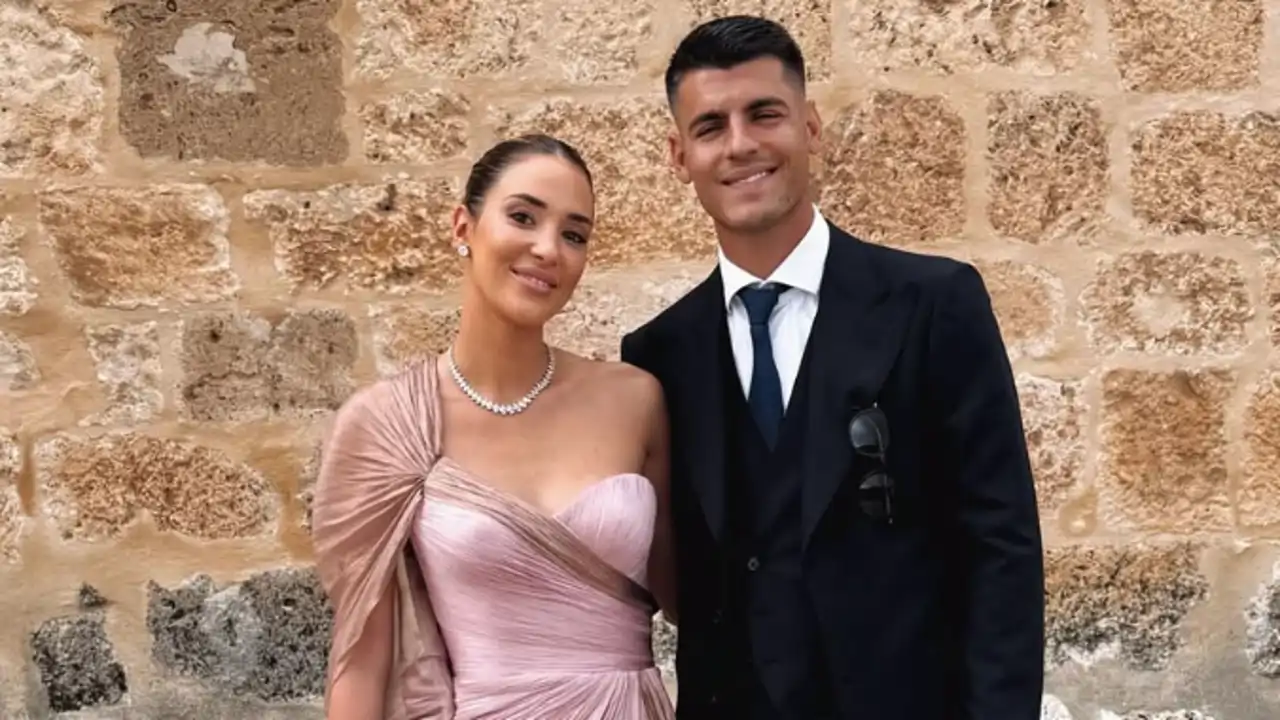 Morata y Alice Campello en una boda