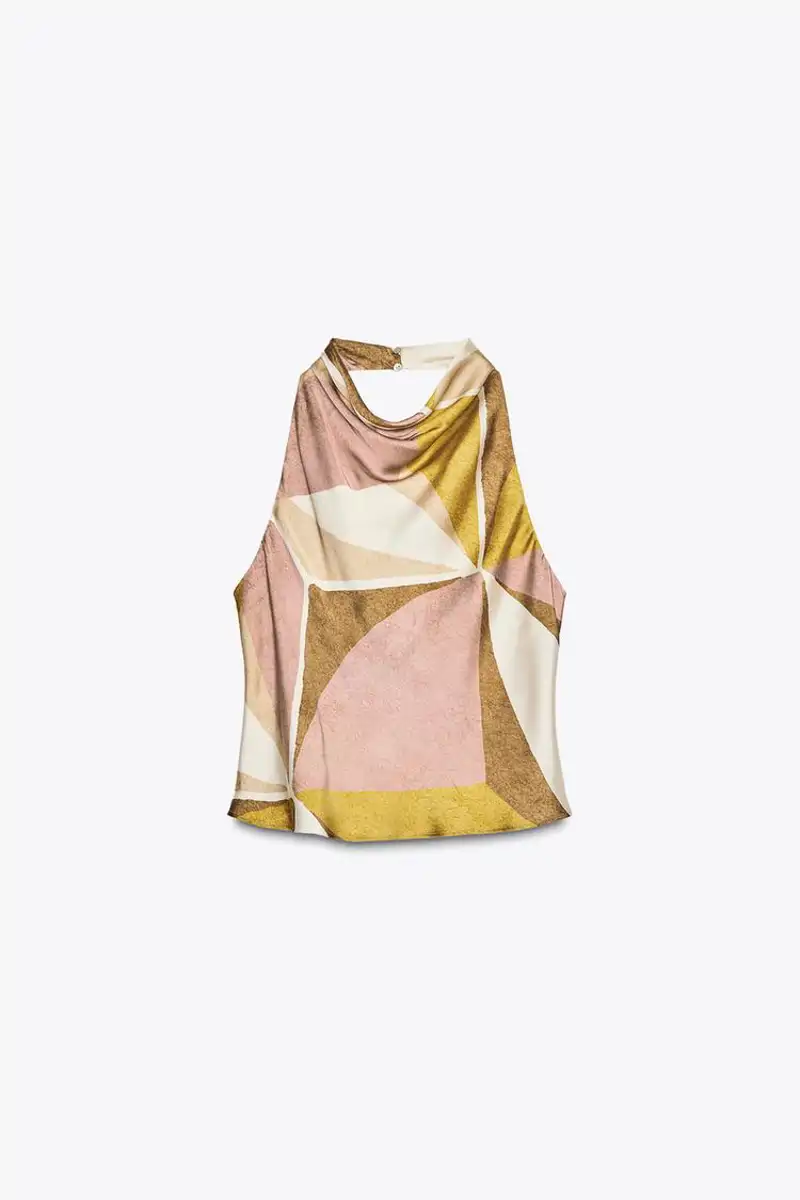 Top halter estampado geométrico de Zara 22,95 euros